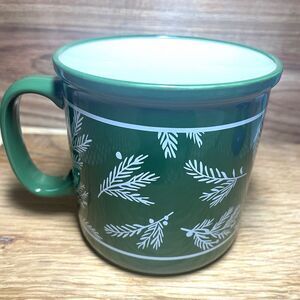 Hallmark Green Pine Tree Leaves Holiday Winter Christmas Cozy Coffee Mug